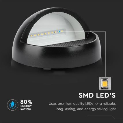 Уличный светодиодный настенный светильник LED/3W/230V 4000K IP65 черный