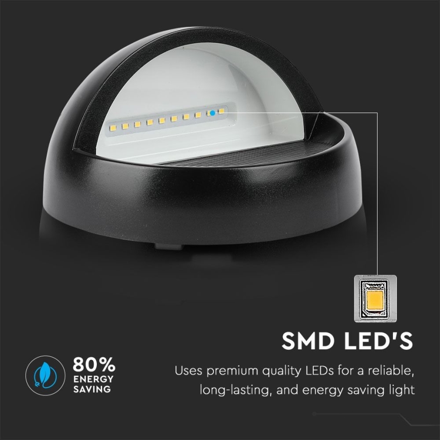Уличный светодиодный настенный светильник LED/3W/230V 4000K IP65 черный