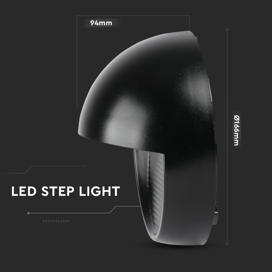 Уличный светодиодный настенный светильник LED/3W/230V 4000K IP65 черный