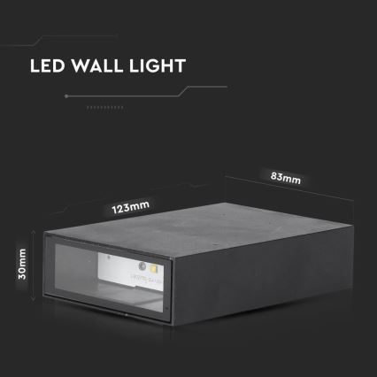 Уличный светодиодный настенный светильник LED/4W/230V 3000K IP65 черный
