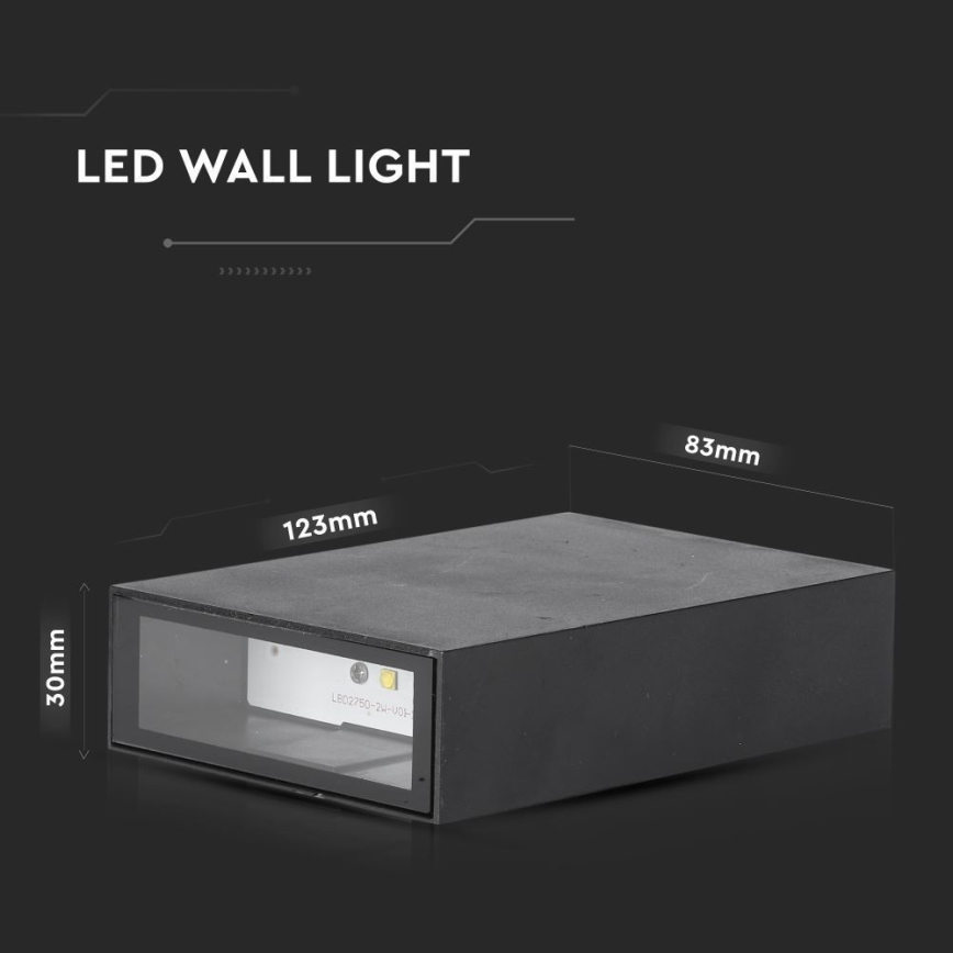 Уличный светодиодный настенный светильник LED/4W/230V 3000K IP65 черный
