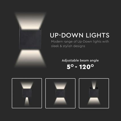 Уличный светодиодный настенный светильник LED/5W/230V 4000K IP65 черный