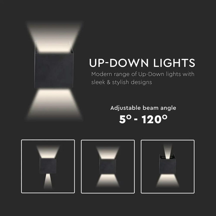 Уличный светодиодный настенный светильник LED/5W/230V 4000K IP65 черный