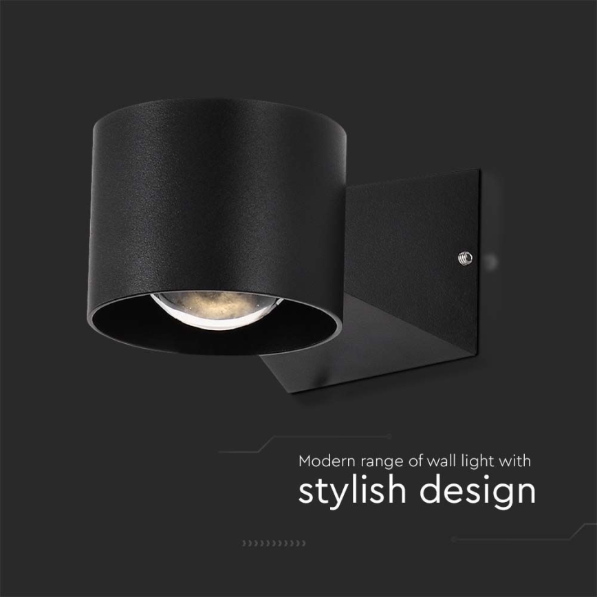Уличный светодиодный настенный светильник LED/5W/230V 4000K IP65 черный