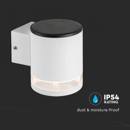 Уличный светодиодный настенный светильник на солнечной батарее LED/1W/3,7V 3000K IP54 белый