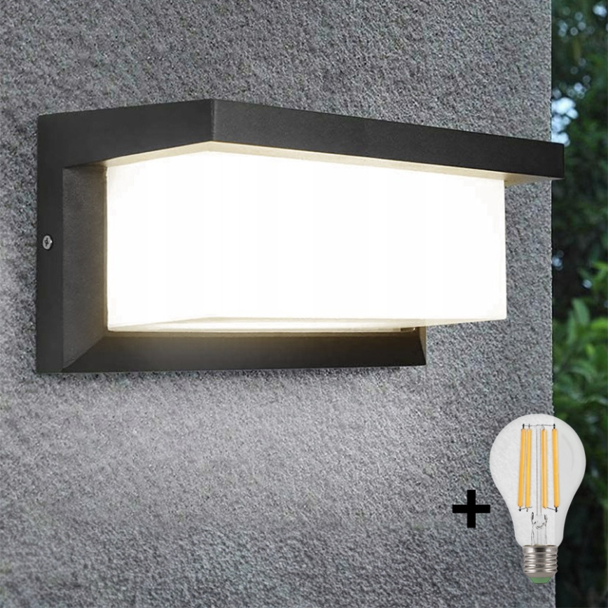 Уличный светодиодный настенный светильник NEELY 1xE27/9W/230V 3000K IP54 антрацит