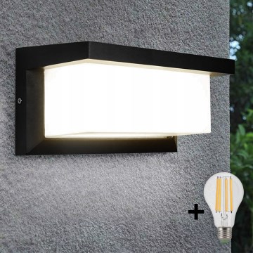 Уличный светодиодный настенный светильник NEELY 1xE27/9W/230V 3000K IP54 черный
