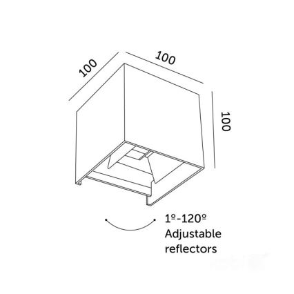 Уличный светодиодный настенный светильник QUERK 2xLED/3W/230V 3000K IP54 черный