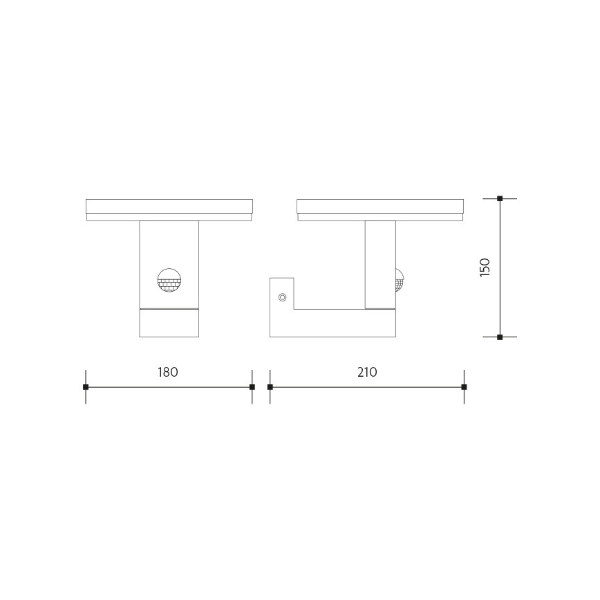 Уличный светодиодный настенный светильник с датчиком BARI LED/10W/230V 4000K IP54 антрацит