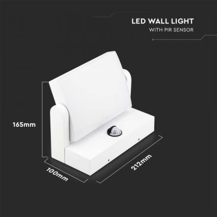 Уличный светодиодный настенный светильник с датчиком LED/17W/230V 4000K IP65 белый