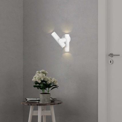 Уличный светодиодный настенный гибкий точечный светильник 2xLED/3W/230V 3000K IP44 белый