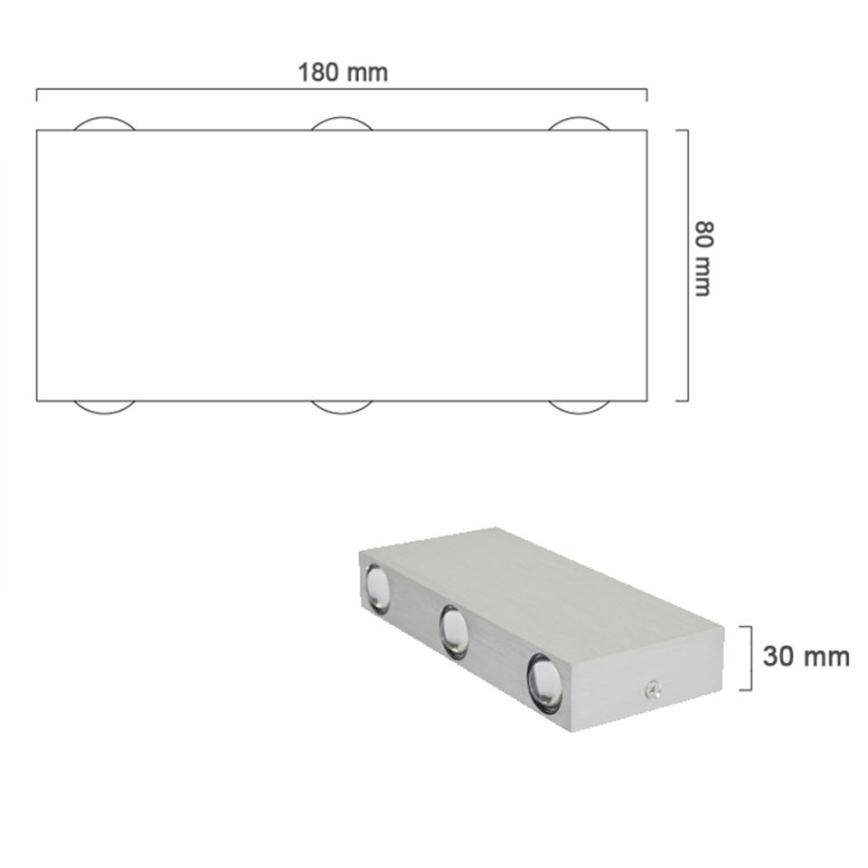 Уличный светодиодный потолочный светильник SILBER 6xLED/1W/230V IP54