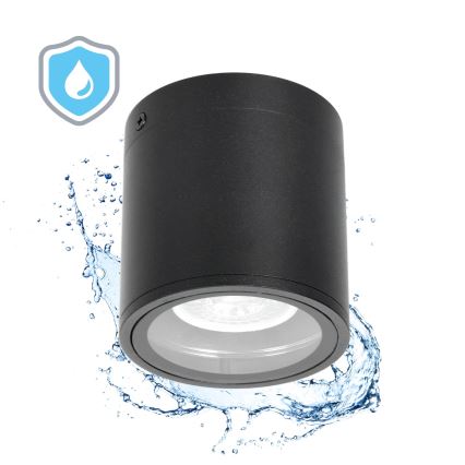 Уличный точечный светильник 1xGU10/35W/230V IP54 круглый черный