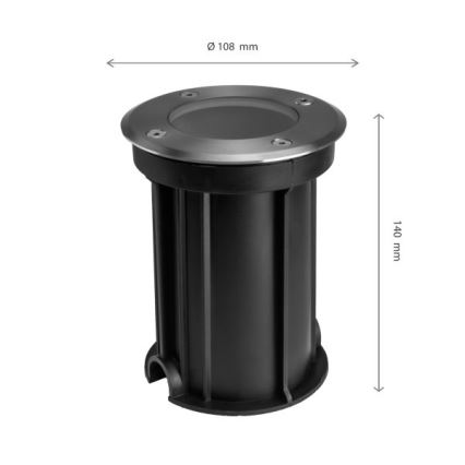 Уличный тротуарный светильник LUKKA CONNECT 1xGU10/4W/230V IP67 матовый хром круглый