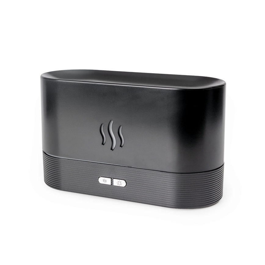 Ультразвуковой аромадиффузор и увлажнитель воздуха со светодиодной RGB-подсветкой 180 мл черный
