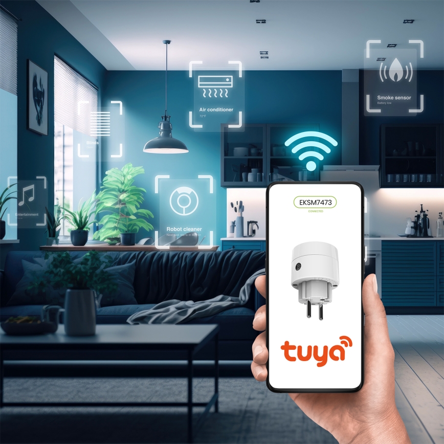 Умная розетка 2300W/230V/10A Wi-Fi Tuya