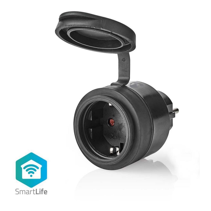 Умная розетка 3680W/230V/Schuko Type F/16A Wi-Fi IP44 черная