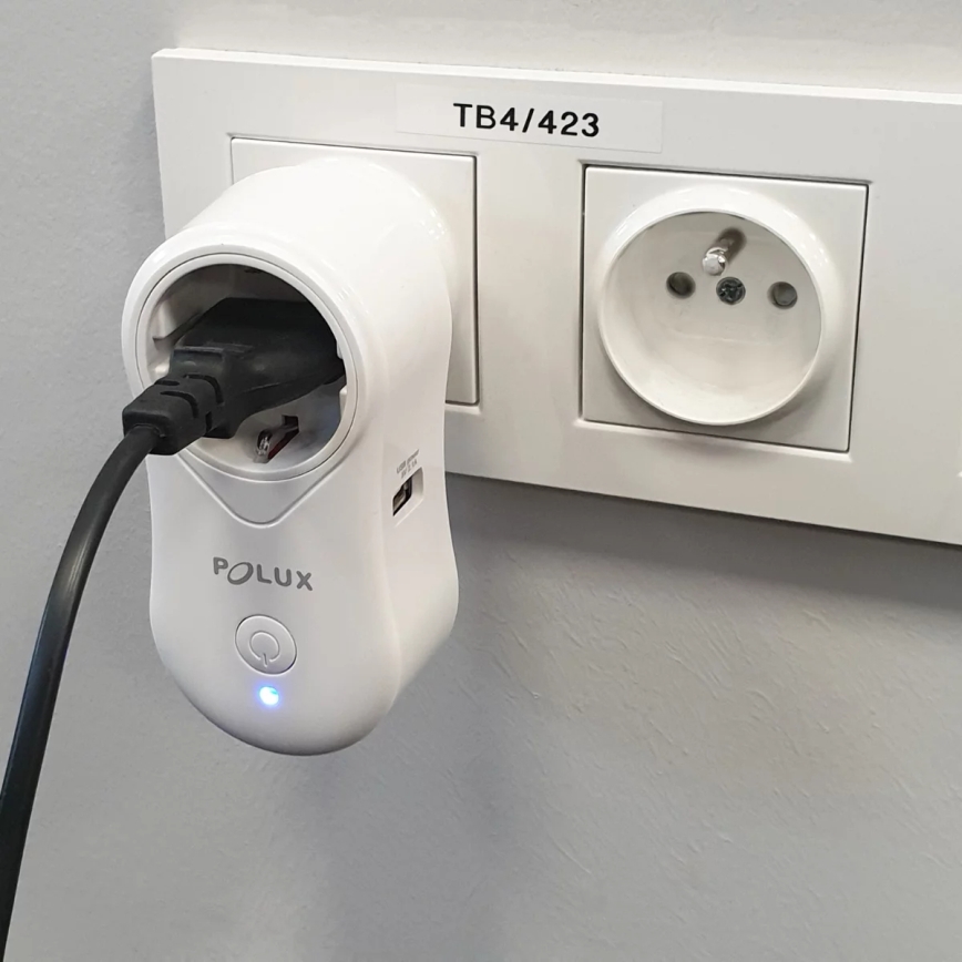 Умная розетка SMART 3400W/230V Wi-Fi Tuya + USB SCHUKO