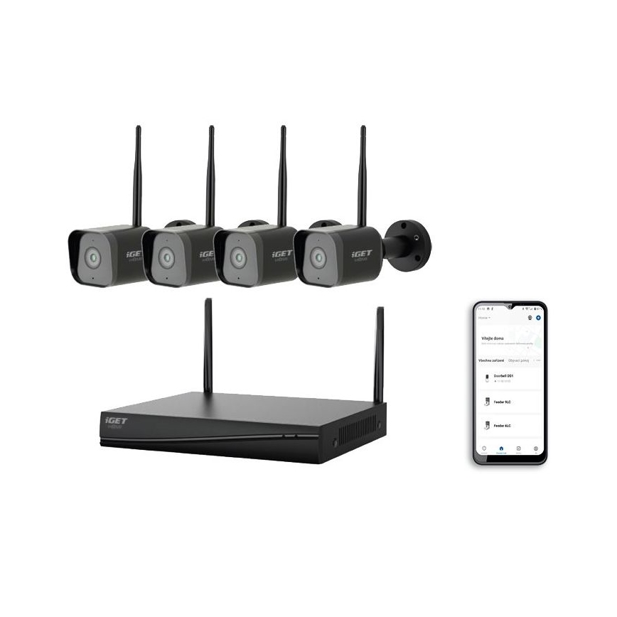 Умная система видеонаблюдения + 4 камеры с сенсором 2K+, 12V, IP65, Wi-Fi, Tuya