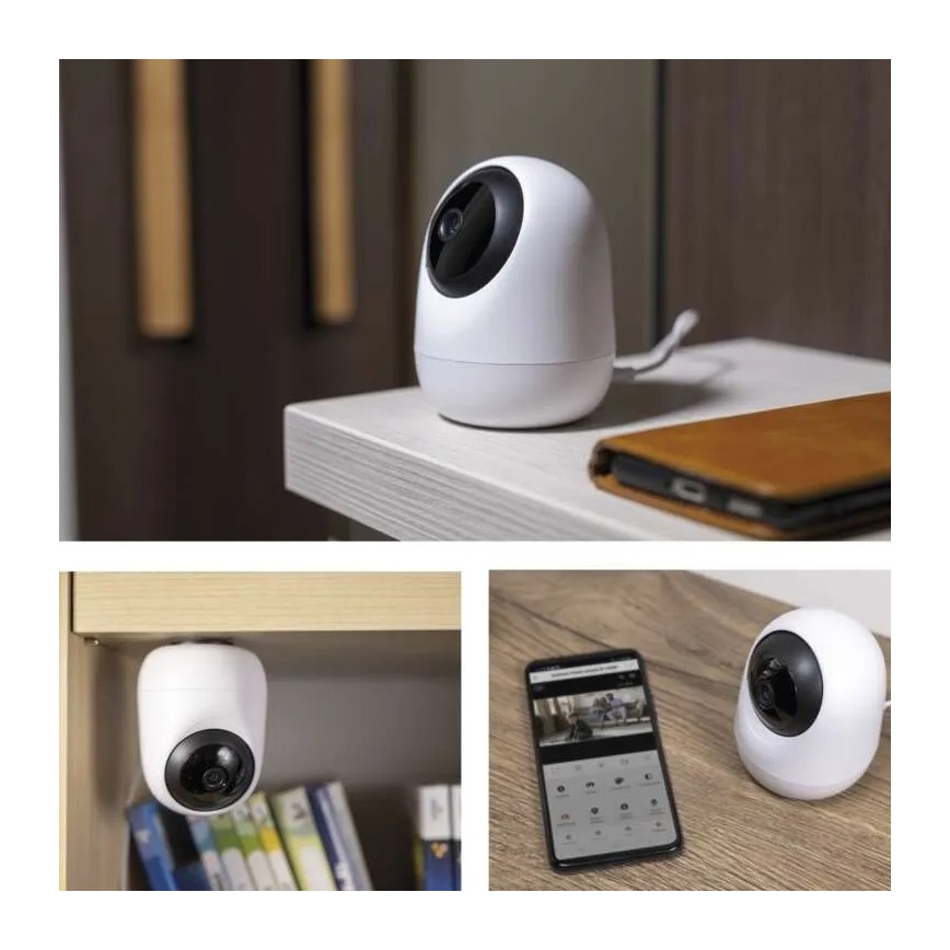 Умная внутренняя поворотная камера с датчиком движения GoSmart 5V Wi-Fi Tuya белая