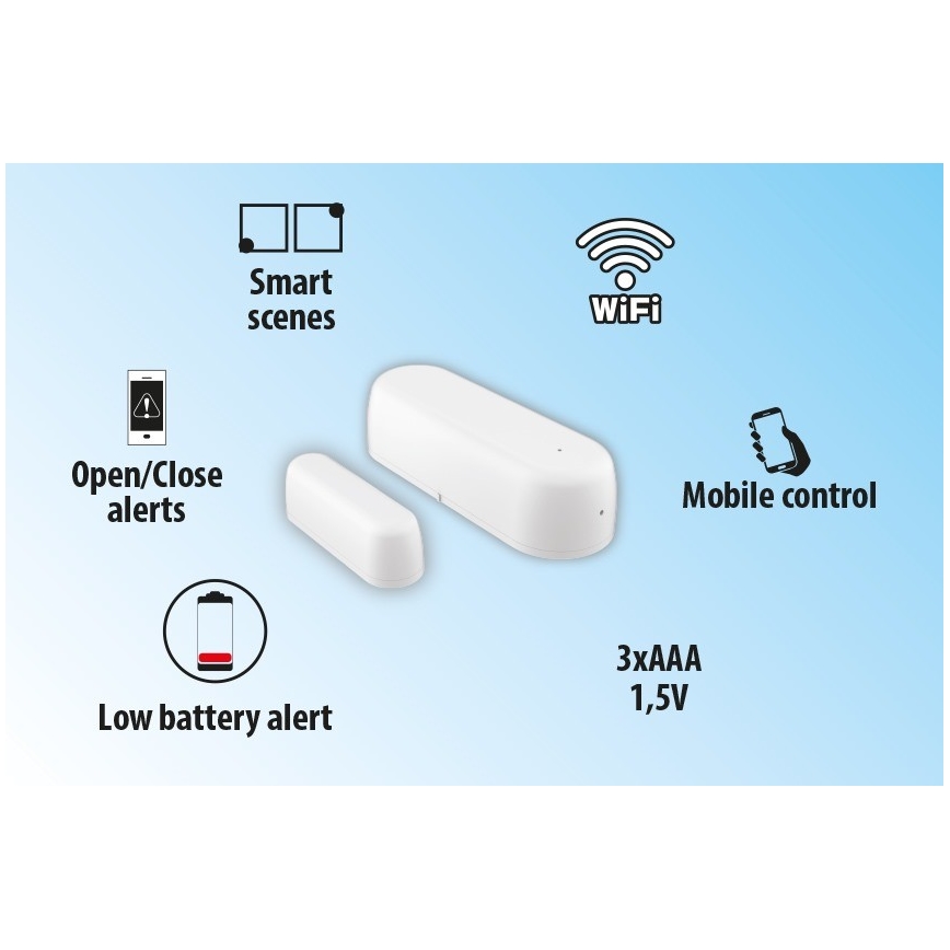 Умный датчик для окон и дверей 2xAAA Wi-Fi Tuya