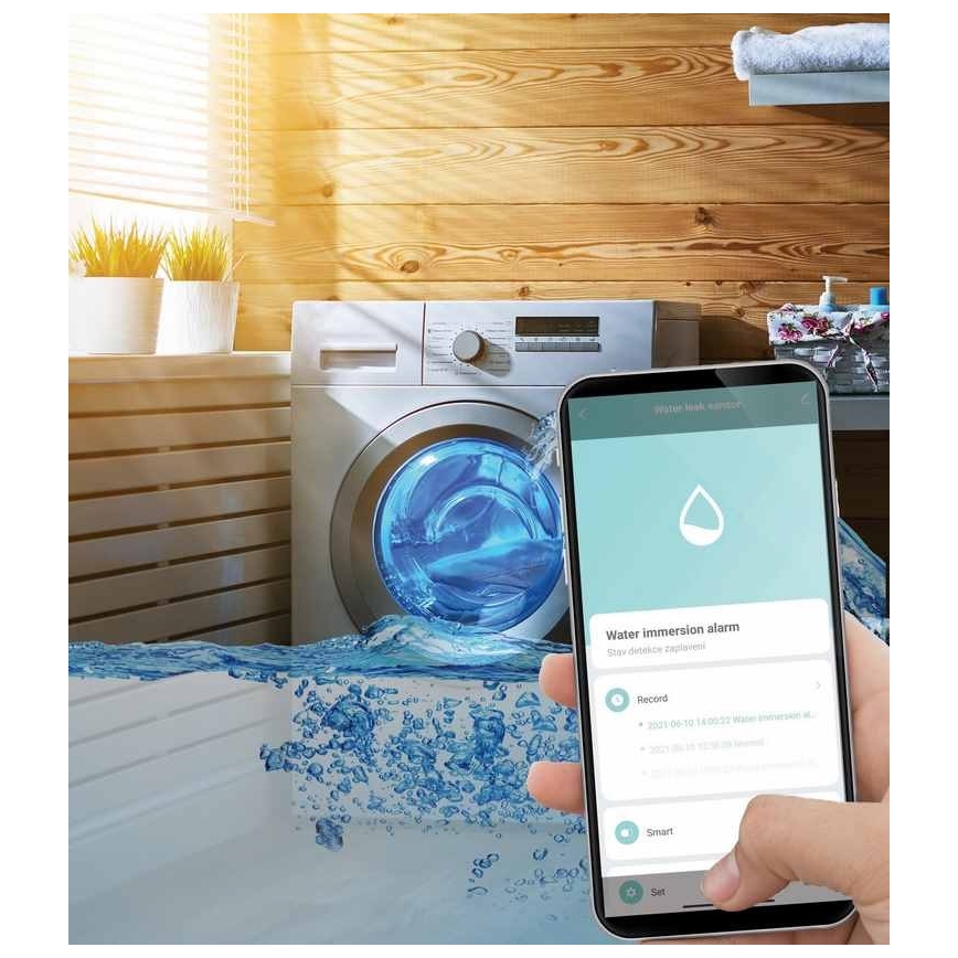 Умный датчик утечки воды 3xAAA Wi-Fi Tuya