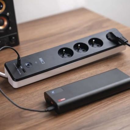 Умный удлинительный кабель с выключателем GoSmart 4Z + 1xUSB-A + 1xUSB-C 2 м Wi-Fi Tuya