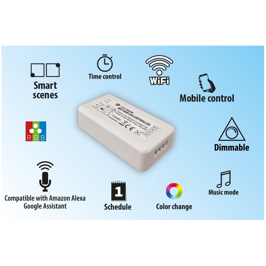 Умный контроллер для светодиодных RGB-лент 5-24V Wi-Fi Tuya