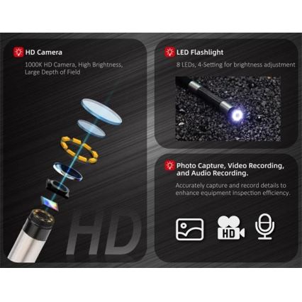 Uni-T - Бороскоп 3,7 В, 3000 мА·год, IP67, 3 м