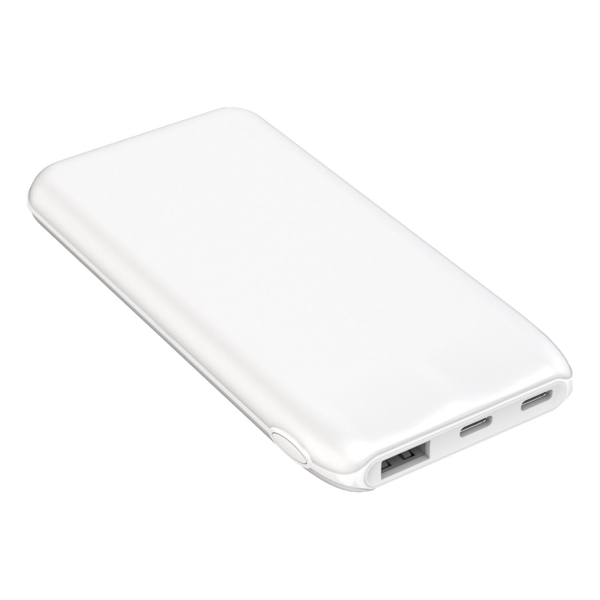 Універсальна мобільна батарея 10000 mAh 10W Power Delivery 2xUSB-C + 1xUSB-A білий