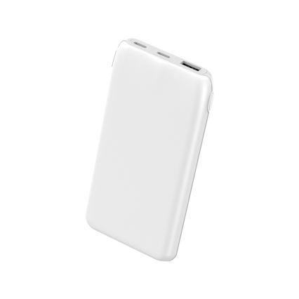 Універсальна мобільна батарея 10000 mAh 10W Power Delivery 2xUSB-C + 1xUSB-A білий