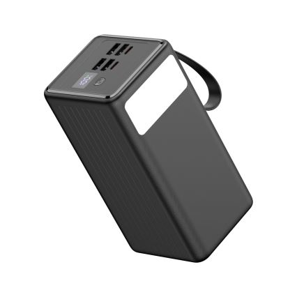 Універсальна мобільна батарея 60000 mAh 20W Power Delivery 4xUSB-A + 2xUSB-C з LED ліхтариком і USB-C кабелем 1м чорний
