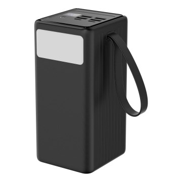 Універсальна мобільна батарея 60000 mAh 20W Power Delivery 4xUSB-A + 2xUSB-C з LED ліхтариком і USB-C кабелем 1м чорний