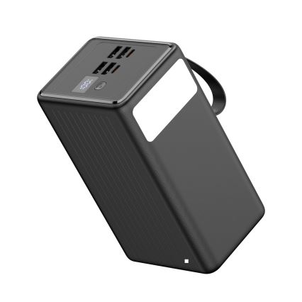 Універсальна мобільна батарея 70000 mAh 20W Power Delivery 4xUSB-A + 2xUSB-C з LED ліхтариком і USB-C кабелем 1м чорний