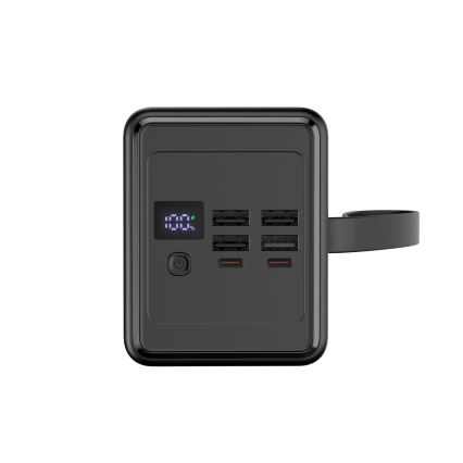 Універсальна мобільна батарея 70000 mAh 20W Power Delivery 4xUSB-A + 2xUSB-C з LED ліхтариком і USB-C кабелем 1м чорний