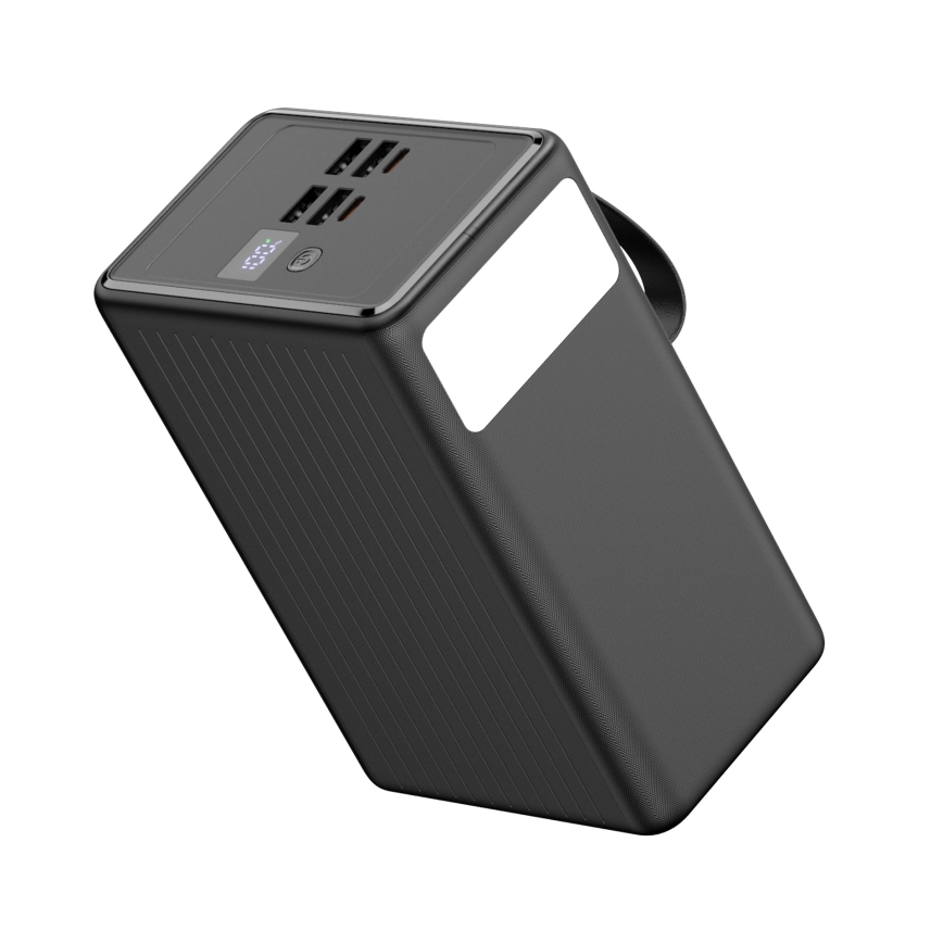 Універсальна мобільна батарея 80000 mAh 20W Power Delivery 4xUSB-A + 2xUSB-C з LED ліхтариком і USB-C кабелем 1м чорний