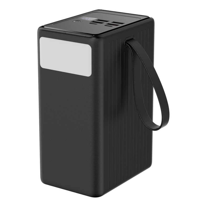 Універсальна мобільна батарея 80000 mAh 20W Power Delivery 4xUSB-A + 2xUSB-C з LED ліхтариком і USB-C кабелем 1м чорний