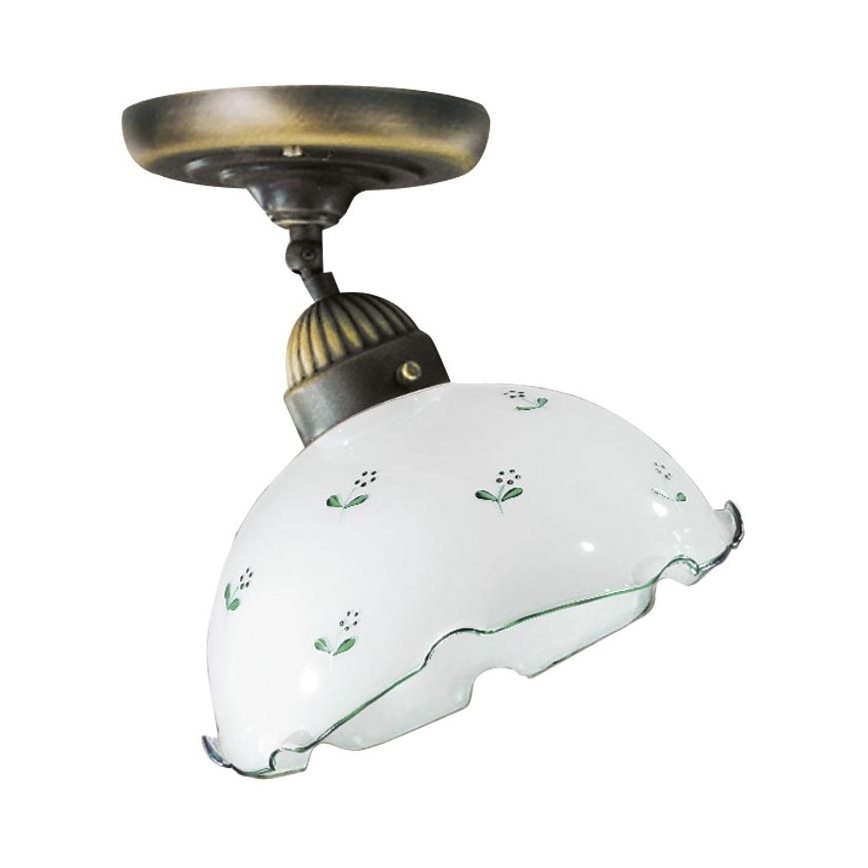 Універсальне запасне скло NONNA E27, діаметр 20 см, біле/зелене