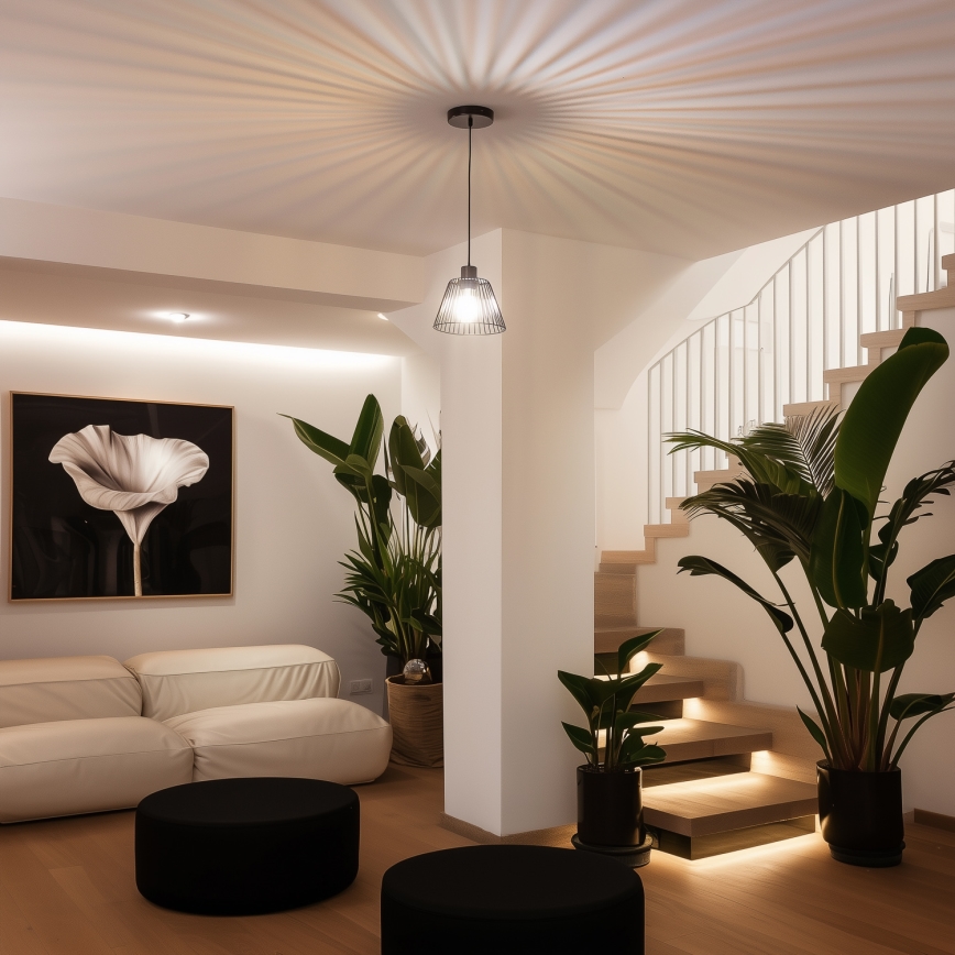 Універсальний абажур КУРИТІБА, діаметром 21 см, чорний