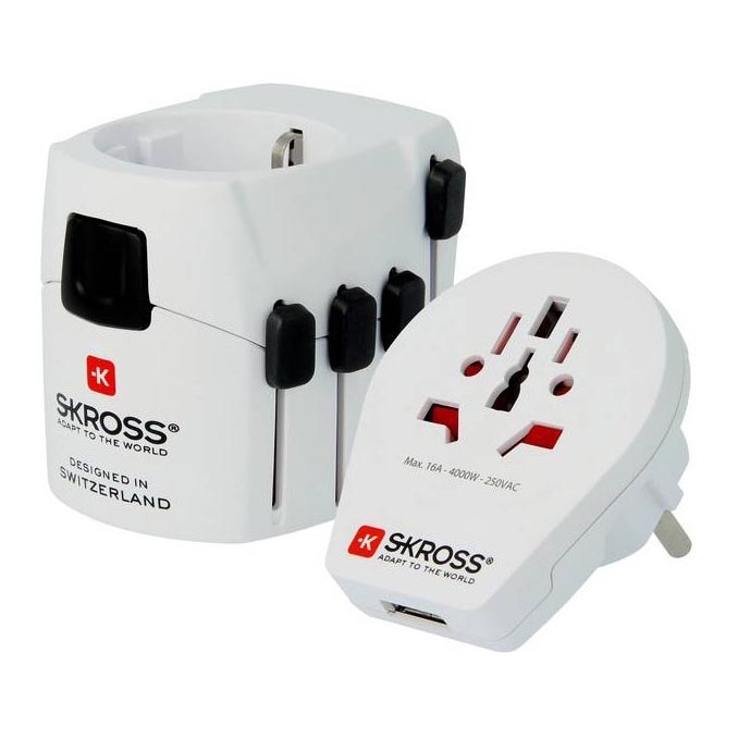 Универсальный дорожный адаптер для всего мира 230V + USB-порт
