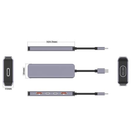 USB-C хаб 5-в-1 с поддержкой Power Delivery 100 Вт