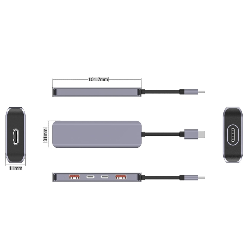 USB-C хаб 5-в-1 с поддержкой Power Delivery 100 Вт