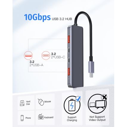 USB-C хаб 5-в-1 с поддержкой Power Delivery 100 Вт