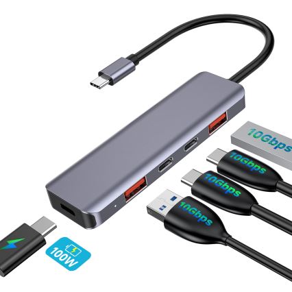 USB-C хаб 5-в-1 з підтримкою Power Delivery 100 Вт