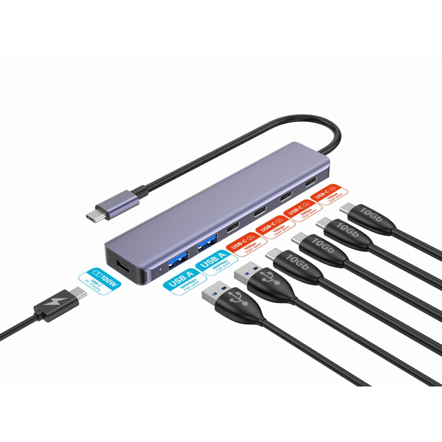 USB-C хаб 7-в-1 з підтримкою Power Delivery 100 Вт