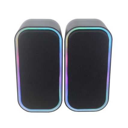 USB динамики c RGB-подсветкой 2x3W/5V черный
