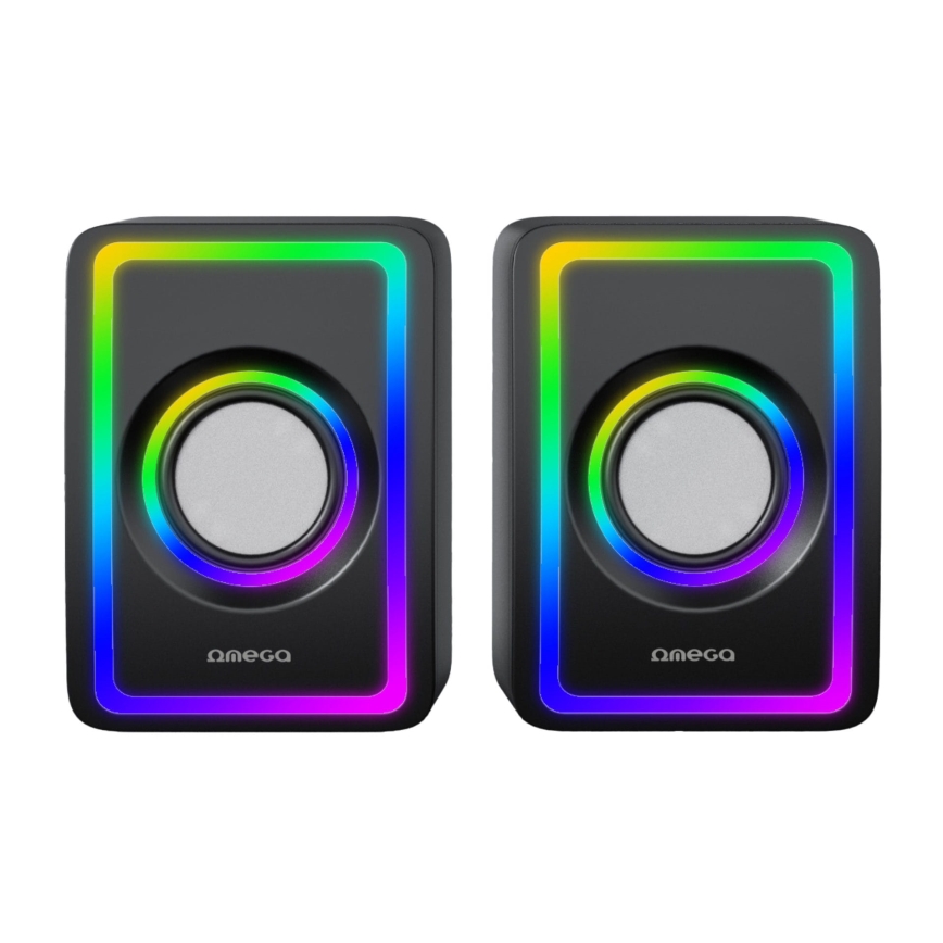 USB динамики c RGB-подсветкой 2x3W/5V черный
