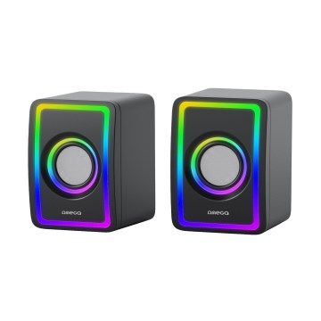 USB Динаміки з RGB підсвіткою 2x3W/5V чорний