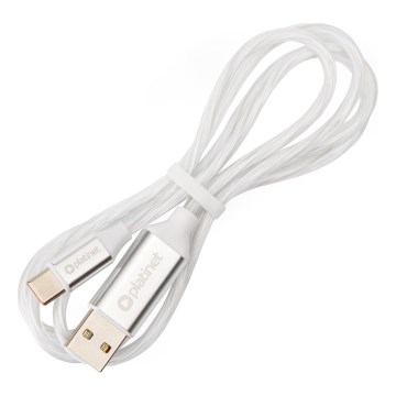 USB-кабель USB-A / USB-C соединитель со светодиодной подсветкой 18W 1 м белый