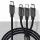 USB-кабель Type-C to Lightning / MicroUSB / Type-C 1м чорний